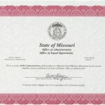 State of Missouri - Office of Administration - Office of Equal Opportunity certifies AMM Communications as a WBE